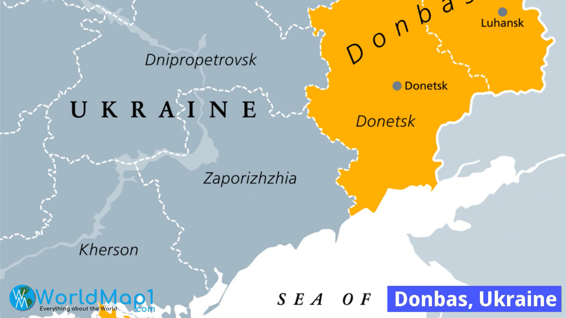 Donbas'ta Donetsk ve Luhansk Haritası